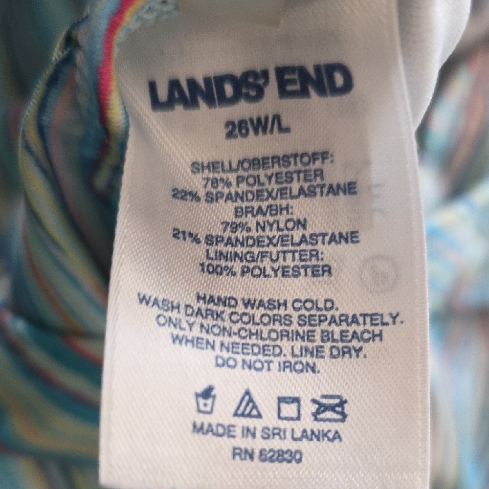 Lands' End Colorful Striped Swimsuit - Picture 4 of 5